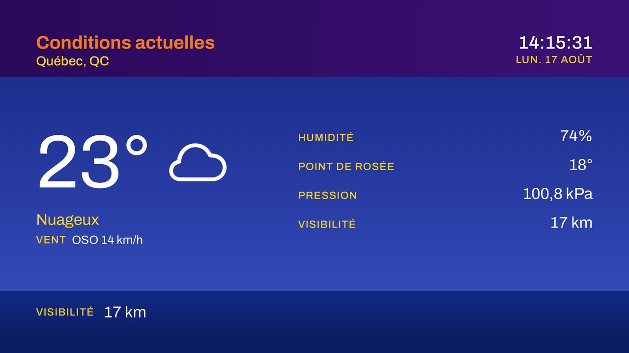 Segment Conditions actuelles